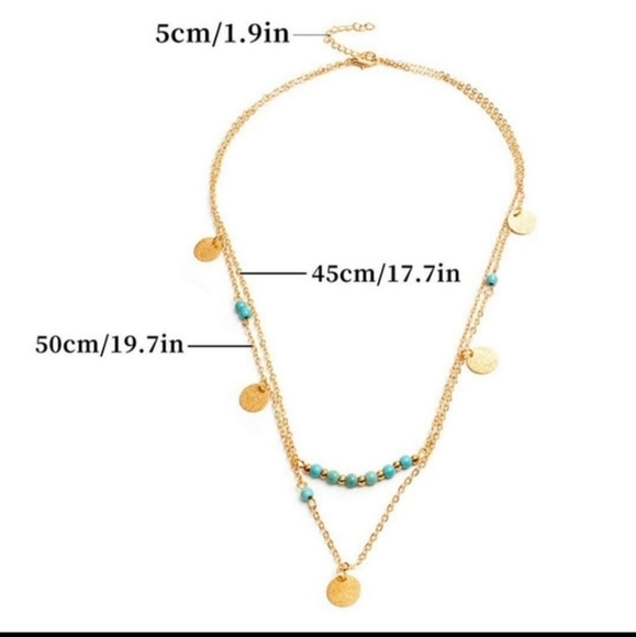 Layered boho beaded and gold necklace - Picture 5 of 5